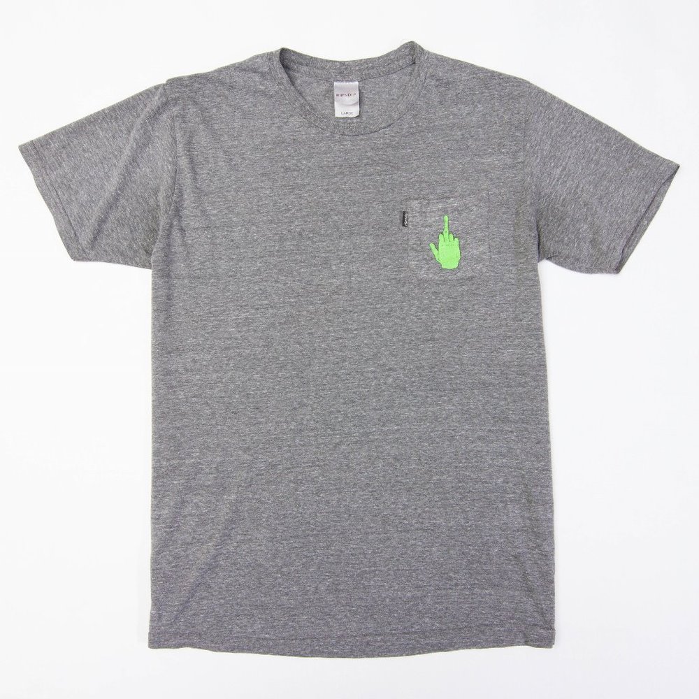RIPNDIP Mens Middle Finger T Shirt Crew Neck Skate